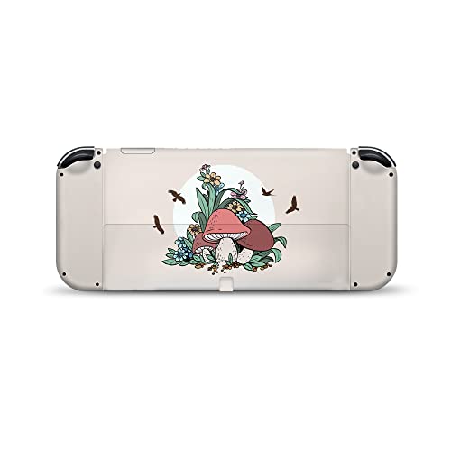 Tacky Design Mushroom Skin Compatible with Nintendo Switch OLED Skin Wrap Cover, Kawaii Beige Color for Switch OLED Stickers, Premium Vinyl 3M Full Wrap Decal (Nintendo Switch OLED (2021)) - Image 5