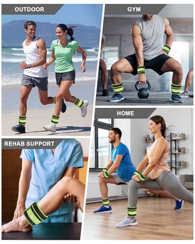 Fragraim Adjustable Ankle Weights 1-4 LBS Pair with Removable Weight for Jogging, Gymnastics, Aerobics, Physical Therapy, Resistance Training|Each 0.4-2 LBS, Total 4LBS, Green - Image 5