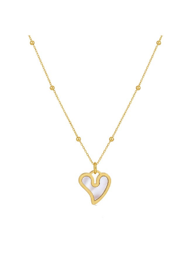 قلادة القلب البيضاوي المنقوش - Image 1