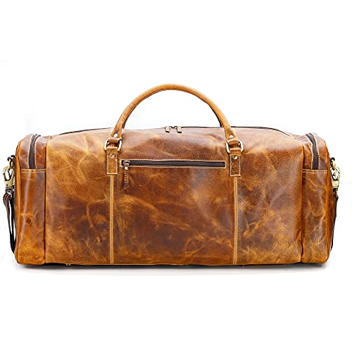 KomalC 24 inch Duffel Bag Travel Sports Overnight Weekend Leather Duffle Bag for Gym Sports Cabin Holdall bag - Image 4