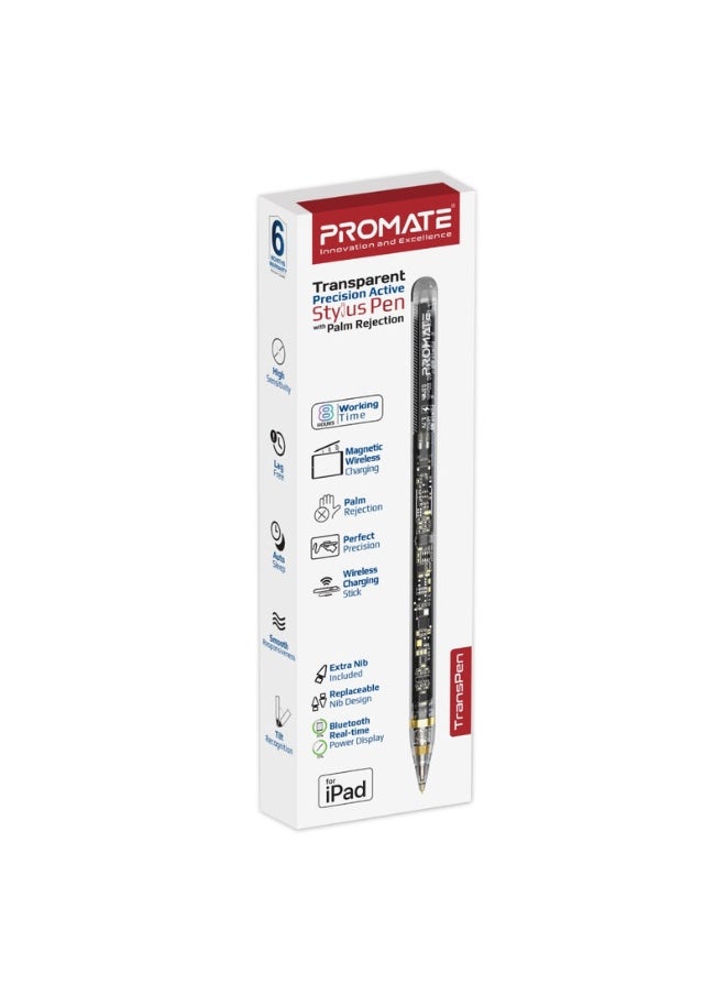 Promats Promate TransPen Transparent Precision Active Stylus Pen with Palm Rejection  - Image 3
