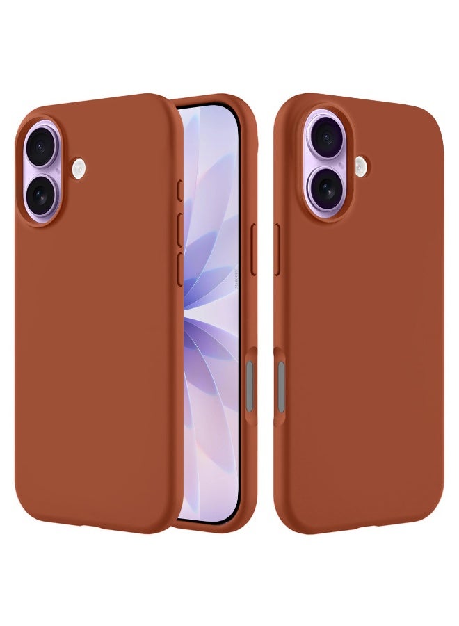 Silicone Protective Phone Case for iPhone 17 - Soft Anti-Scratch Microfiber Lining Ultra Slim Drop Protection Phone Cover - Windsor Brown - Image 1