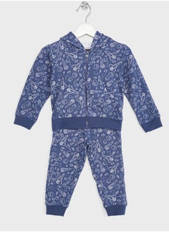 Boys  Basic Solid Zipper Hoodie And Jogger Set