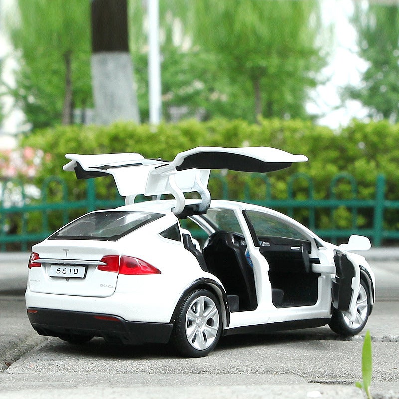 Baosilun Six-Door Sports Car Pull-Back Sound And Light Toy Car Gull Wing Door Metal Car 6610 Bulk Tesla - Image 5