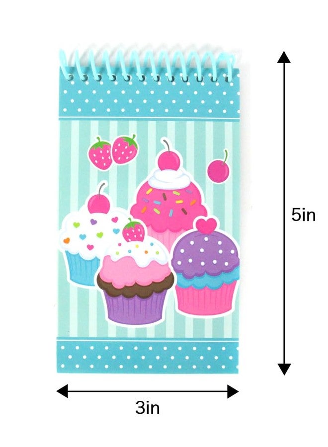 تايني ميلز مجموعة هدايا حفلة عيد ميلاد TINYMILLS بنكهة الكب كيك (12 قلم رصاص قابل للتكديس، 12 طابعًا، 12 ورقة ملصقات، 12 دفتر ملاحظات صغير حلزوني) هدايا حفلة الكب كيك، عيد ميلاد حلو - Image 5