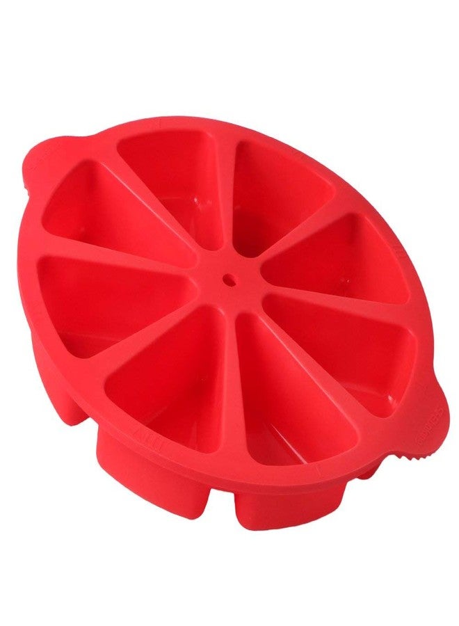 SHEbaking Scone Pan Silicone Triangle Cake Mold for Baking Nonstick Cornbread Pan 8 Cavity Pie Silicone Mold Perfect for Brownies, Muffin, Cupcake, Soap, polenta, or biscuits (Red) - Image 2