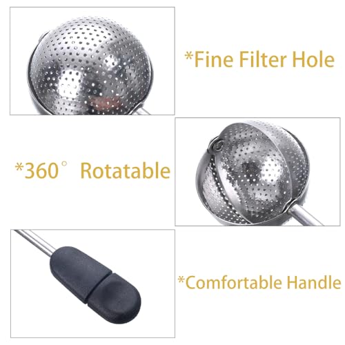 Fapiwen Tea Strainer, Fapiwen Tea Infuser Stainless Steel, Twisting Tea Ball Infuser, Green Tea Infuser, Reusable Loose Leaf Tea Steeper for Natural Tea & Coffee (1*Black) - Image 3