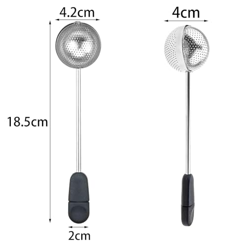 Fapiwen Tea Strainer, Fapiwen Tea Infuser Stainless Steel, Twisting Tea Ball Infuser, Green Tea Infuser, Reusable Loose Leaf Tea Steeper for Natural Tea & Coffee (1*Black) - Image 2