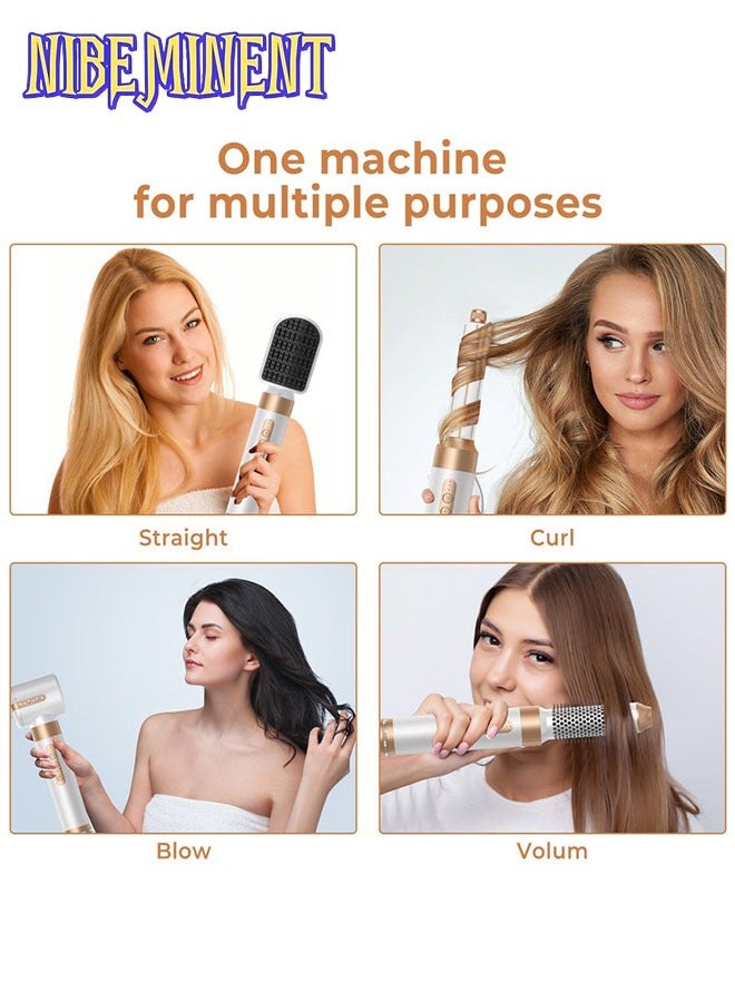 NIBEMINENT 7 in 1 Hair Styler Brush & Hair Dryer, Hair Curler,Hot Air Brush Set,110000 RPM High Speed Multi Styler Hair Straightener,Automatic Curling hair for Fast Drying Curling Volumizing Straightening - Image 5