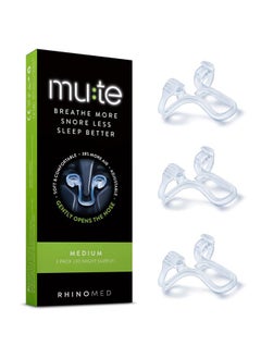 Rhinomed Mute Nasal Dilator for Snore Reduction - Anti-Snoring Aid Solution - Breathing Aids for Better Sleep - Comfortable Nose Vents to Improve Airflow (Medium, 3-Pk)  - Image 1