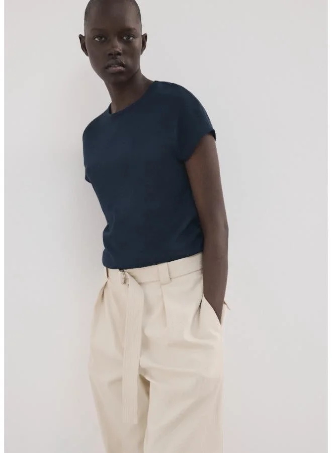 MANGO Short-sleeved cotton-blend t-shirt