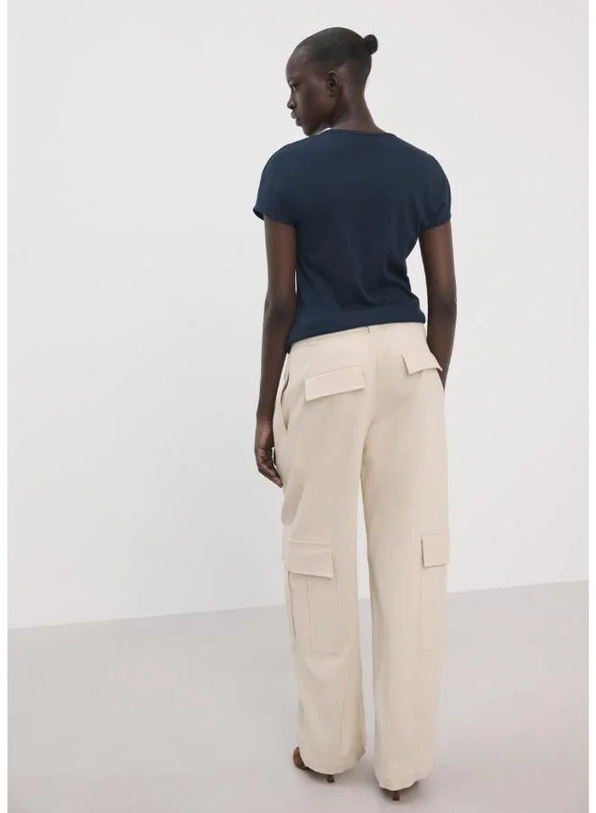 MANGO Short-sleeved cotton-blend t-shirt