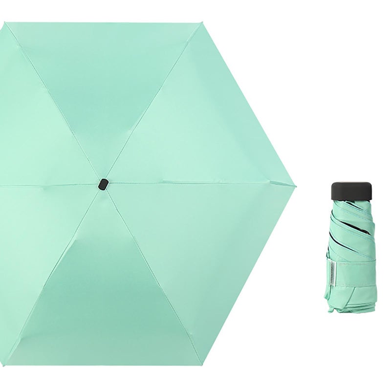 Green Compact Travel Umbrella UV Protection Windproof Lightweight For Walking Commuter - Image 4