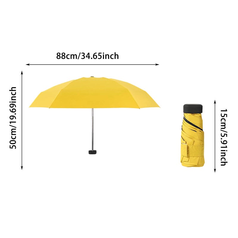 Green Compact Travel Umbrella UV Protection Windproof Lightweight For Walking Commuter - Image 3