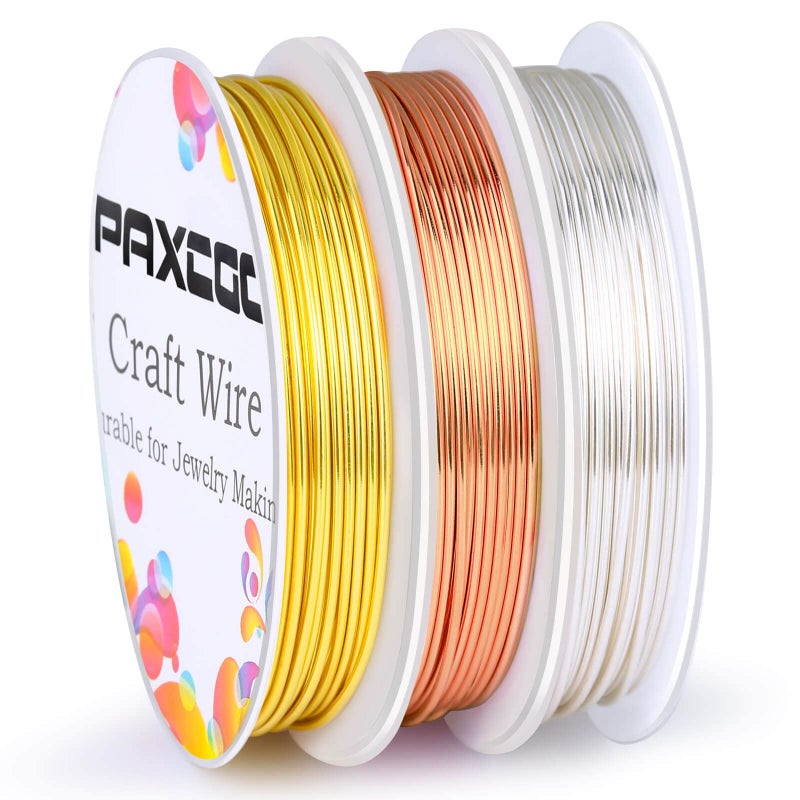 Paxcoo 3 Pack Jewelry Wire Craft Wire 18 Gauge Tarnish Resistant Beading Wire for Jewelry Making Supplies and Crafting Silver Gold and Copper - Image 3