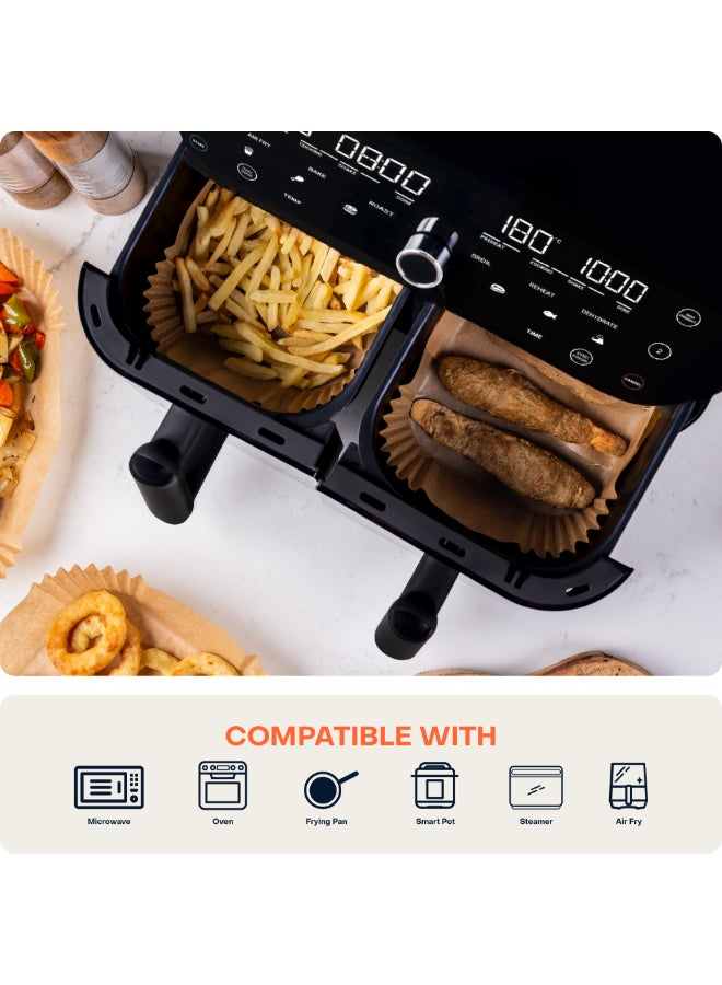 نيوتري كوك 150 قطعة من بطانات القلاية الهوائية القابلة للاستخدام لمرة واحدة لقلّاي Nutricook Slim و Dual Basket، غير لاصقة، ورق خبز مقاوم للماء للقلي الهوائي، الخبز، الشواء، الميكروويف، 22 سم مستطيل، NC-AFL200 - Image 3