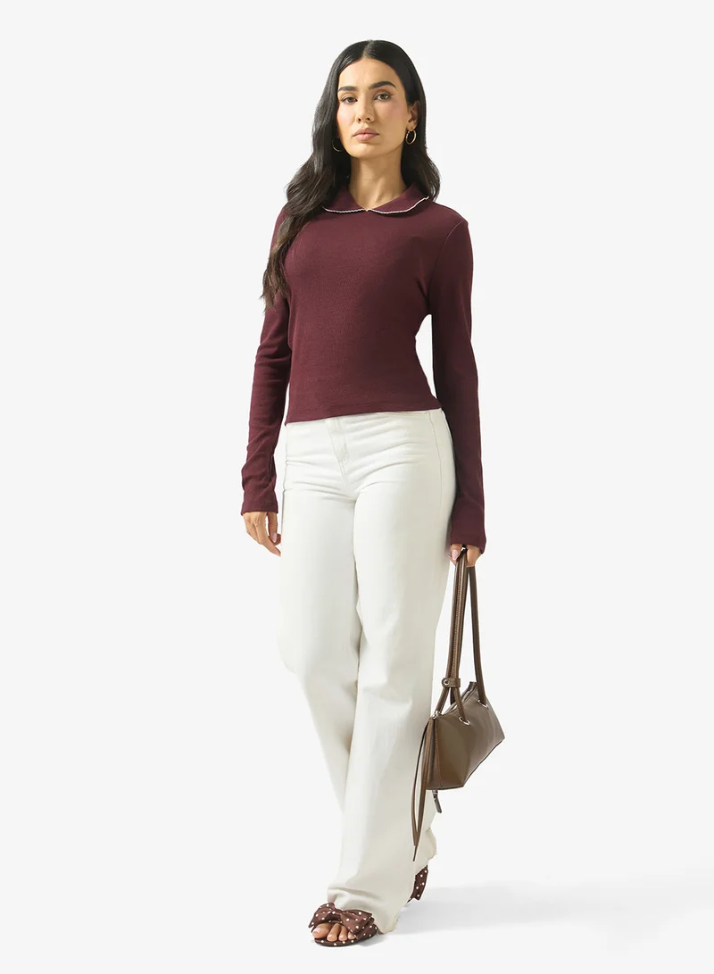 Only  Onlnoa Long Sleeve Polo Neck Top for Women | Best Price UAE