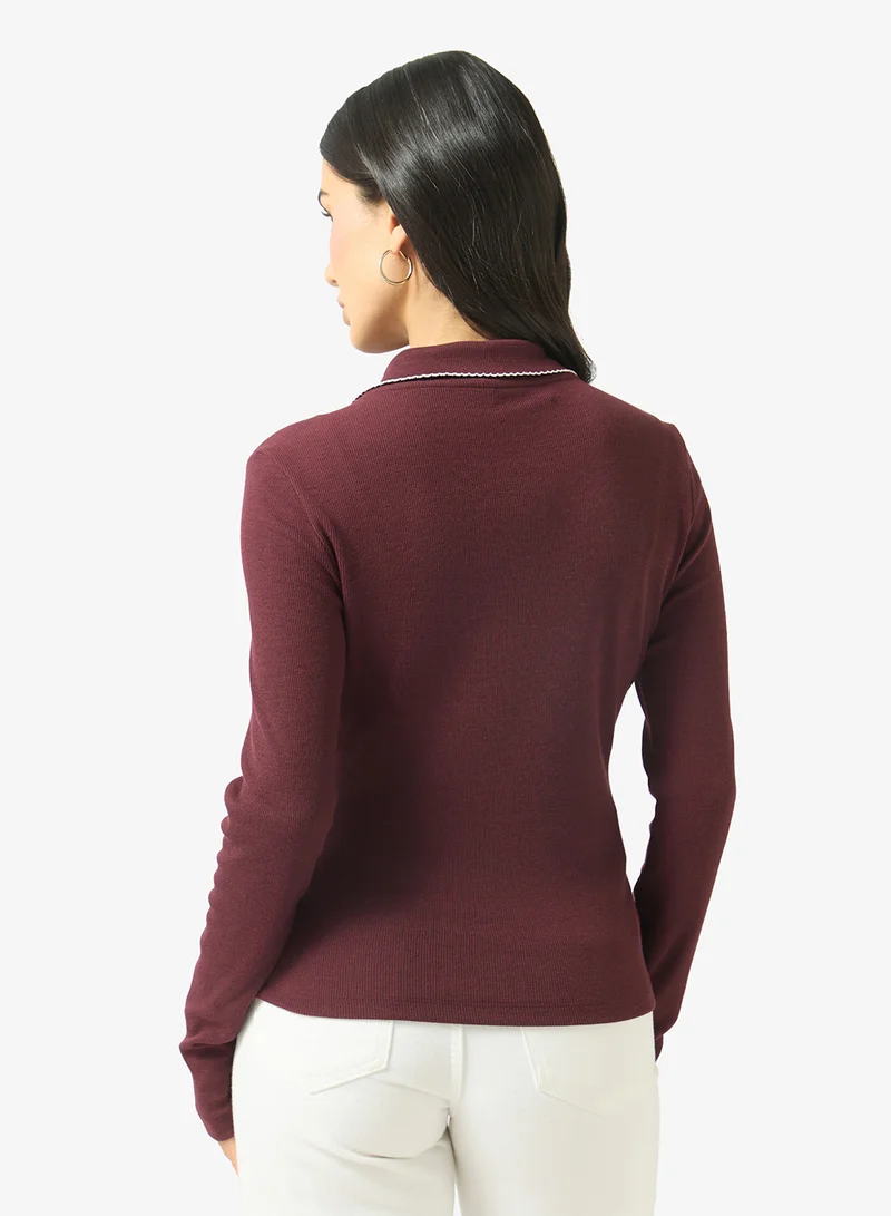 Only Onlnoa Long Sleeve Polo Neck Top