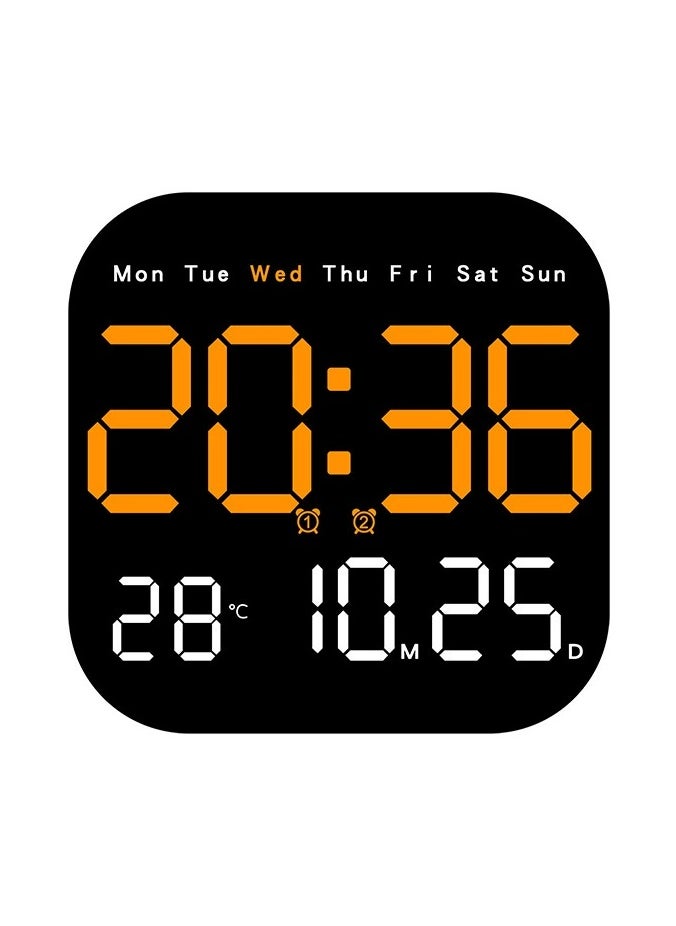 Generic - Digital Wall Clock, LED Digital Clock with Remote Control, for Living Room Decoration, Week, Date, Temperature in 2 Colors, Auto Brightness, Standing and Hanging - Image 1