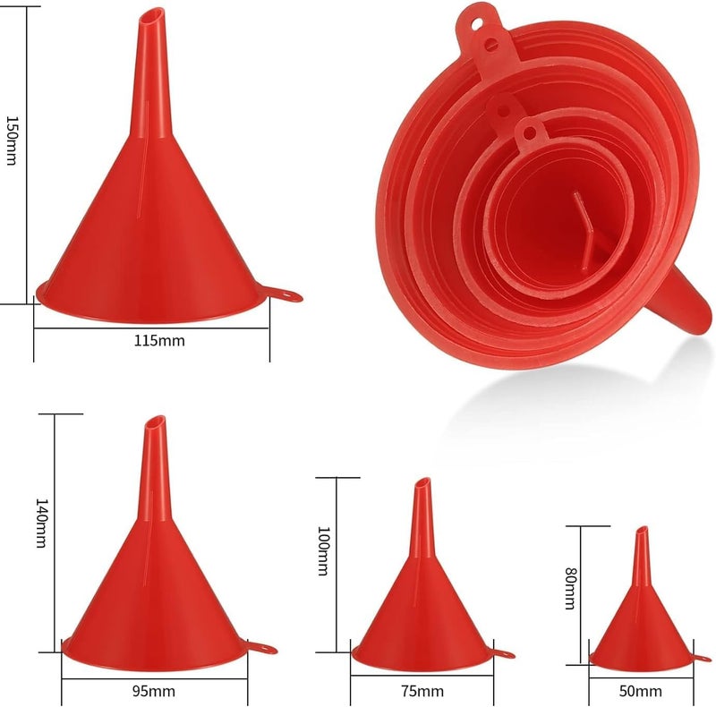 Bukela 6 Pcs Automotive Funnel Set Wide Mouth Fuel Plastic Long Neck Oil Flexible Right Angle With Detachable Spout and Filter for Water/Gasoline/Coolant/Engine Oil - Image 2