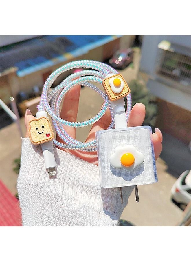 Ocean 3D Cartoon Series Fast Charger Protector For IPhone 18W 20W iPhone 14 Pro Fast Charging Cable Charger Head Protective Cover Cable Accessory Data Cable Protective Sleeve  - Image 3