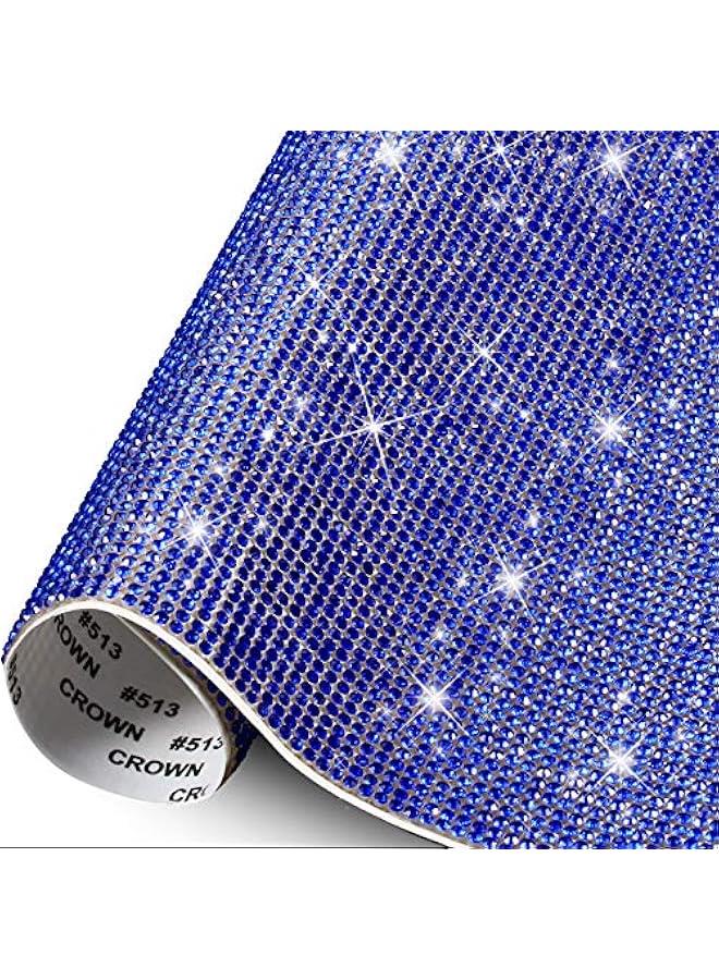 12000 Pcs Bling Bling Rhinestone Sheet Rhinestones Sticker DIY Car Decoration Sticker Self Adhesive Glitter Crystal Gem Stickers for Car Decoration, 9.4 x 7.9 Inch(Royal Blue) - Image 1