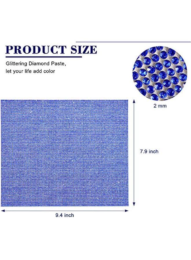 12000 Pcs Bling Bling Rhinestone Sheet Rhinestones Sticker DIY Car Decoration Sticker Self Adhesive Glitter Crystal Gem Stickers for Car Decoration, 9.4 x 7.9 Inch(Royal Blue) - Image 3