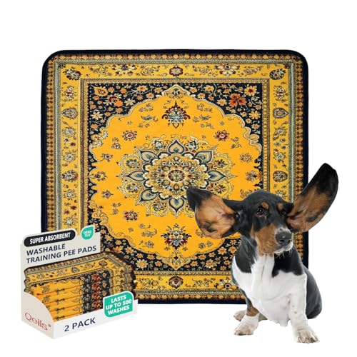 Qeils Washable Pee Pads for Dogs, 2 Pack Reusable Puppy Pads 36"x36" Super Absorbent Leakproof Dog Training Pads, Non-Slip Potty Pads for Crate, Floor, Couch, Whelping Pads Litter Mat Puppy Supplies - Image 1