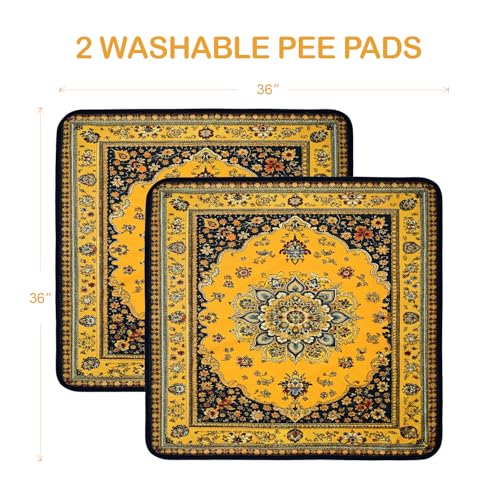 Qeils Washable Pee Pads for Dogs, 2 Pack Reusable Puppy Pads 36"x36" Super Absorbent Leakproof Dog Training Pads, Non-Slip Potty Pads for Crate, Floor, Couch, Whelping Pads Litter Mat Puppy Supplies - Image 5