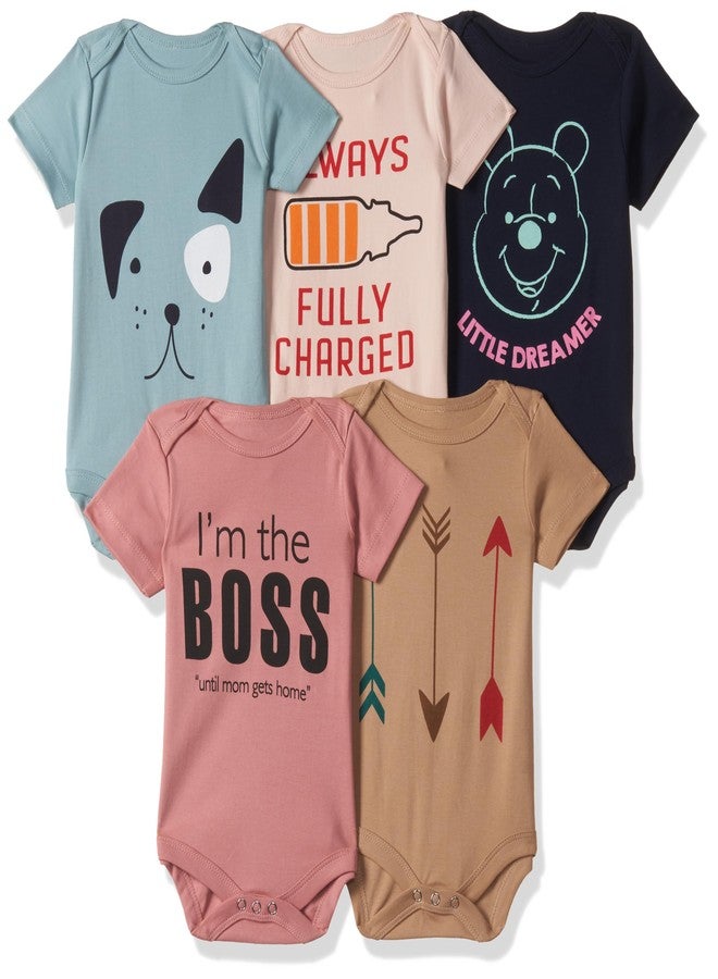T2F Unisex Baby Rompers Bodysuits (Pack of 5) - Image 1