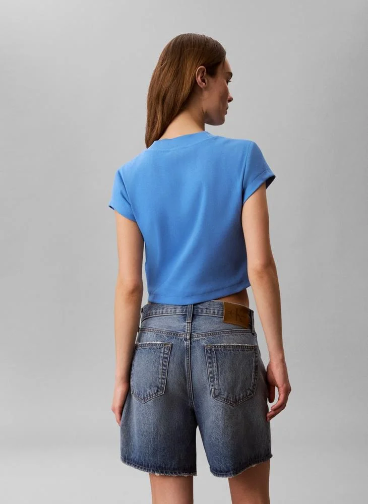 Calvin Klein Jeans  Monologo Baby Rib T-Shirt for Women | Best Price UAE