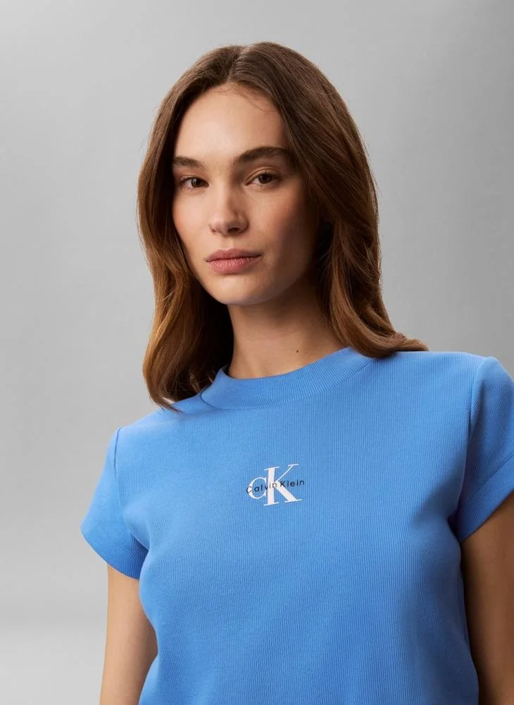 Calvin Klein Jeans  Monologo Baby Rib T-Shirt for Women | Best Price UAE