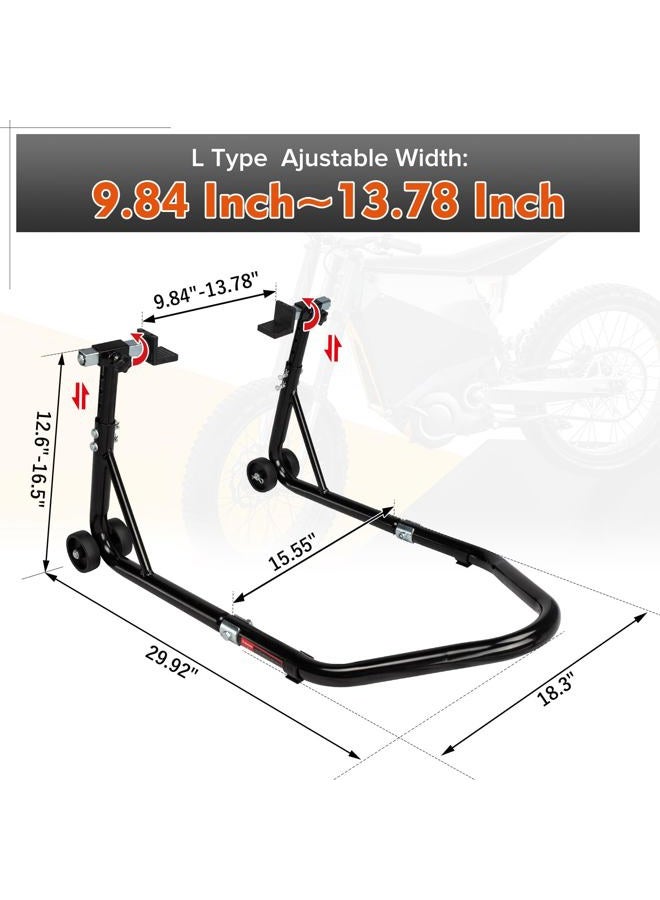 Donext Motorcycle Stand 850LB Adjustable Sport Bike Rear Wheel Lift Swingarm Paddock Stands Black, 5 Adjustable Heights, L - Image 4