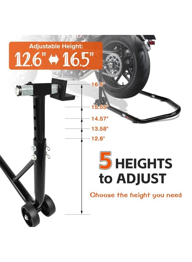 Donext Motorcycle Stand 850LB Adjustable Sport Bike Rear Wheel Lift Swingarm Paddock Stands Black, 5 Adjustable Heights, L - Image 2