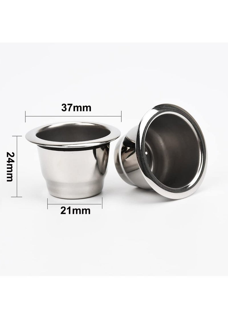 SYOSI - Reusable Capsules for Nespresso Originalline, 6PCS Refillable Espresso Coffee Pods with Brush and Scoop, Stainless Steel Cups Filters Compatible for Nespresso Machine(6 Cups + 50lids) - Image 1