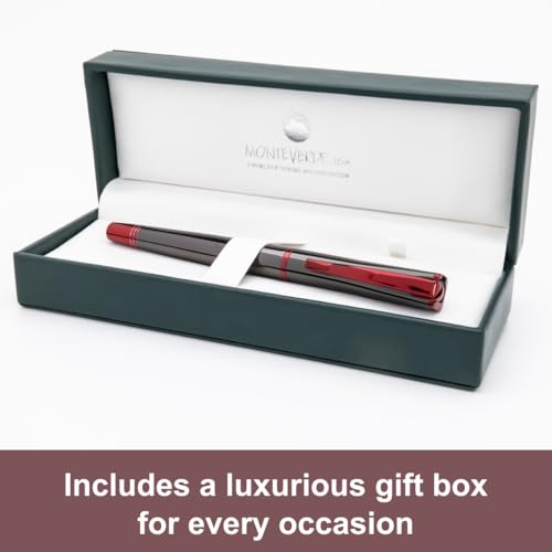 Monteverde USA Impressa Fountain Pen Gun Metal with Red Trim - Fine Point - JoWo German Nib - Image 5