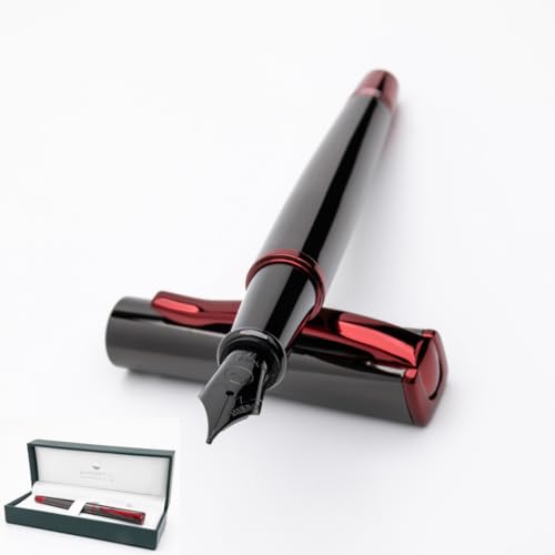 Monteverde USA Impressa Fountain Pen Gun Metal with Red Trim - Fine Point - JoWo German Nib - Image 1
