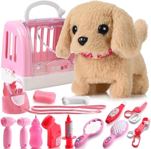 WorWoder 15 Pcs Robot Puppy Dog Toys for Girls Kids Boys Realistic Robot Puppy Toys with Walk Bark Toy Gifts for 3 4 5 6 Year Old Ideas 3 4 5 6 Year Old Girls Birthday Gifts - Image 1