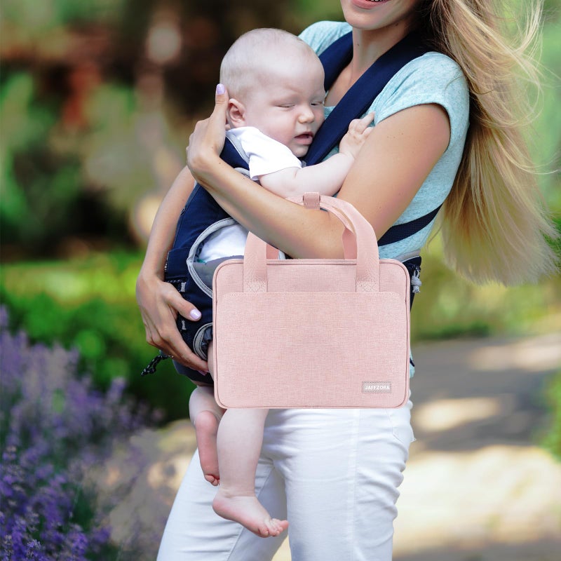 Jaffzora Wearable Breast Pump Bag with Cooler Compartment Compatible with Momcozy M5/S12 Pro, Elvie & Medela Pump in Style, Carrying Case with a Ice Pack & Waterproof Mat for Breast Pump and Accessories,Pink - Image 5