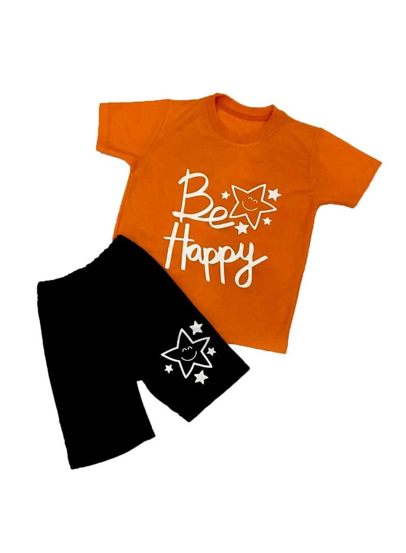 وان هاند بيجاما قطن اولادى صيفى - برتقالى - Image 1