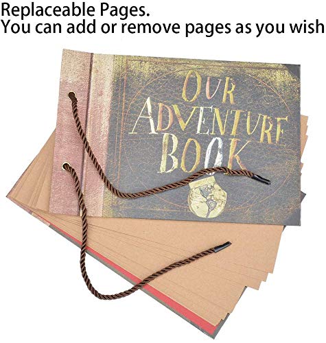 BBwill Scrapbook Photo Album Our Adventure Book - DIY Handmade Album Scrapbook Movie Up Travel Scrapbook for Anniversary, Wedding, Travelling, Baby Shower, etc (Travel Scrapbook) - Image 3