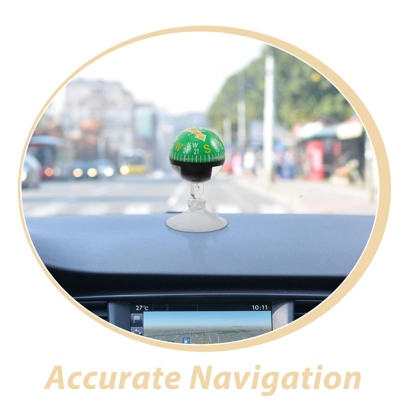 Portable Dashboard Compass with Suction Cup Green 38mm for Car Boat Outdoor - Image 4