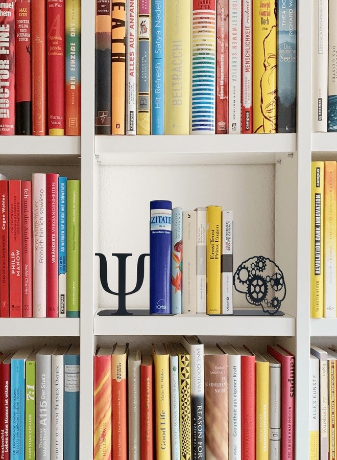 عنوان المنتج: فواصل كتب عتيقة مستوحاة من علم النفس، إكسسوارات ديكور للمنزل والمكتب، 6 × 6.6 × 1.2 بوصة، هدية مثالية لعشاق علم النفس - Image 2