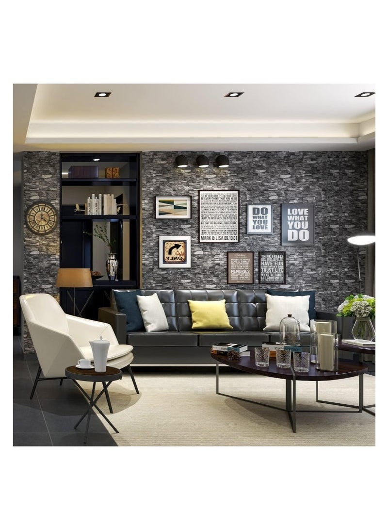 Bukela 20PCS 3D Wall Panels Peel and Stick 3D Brick Wallpaper Peel and Stick Faux Stone Wall Panel Foam Brick Self-Adhesive Wallpaper 35 x 38.5CM - Image 2