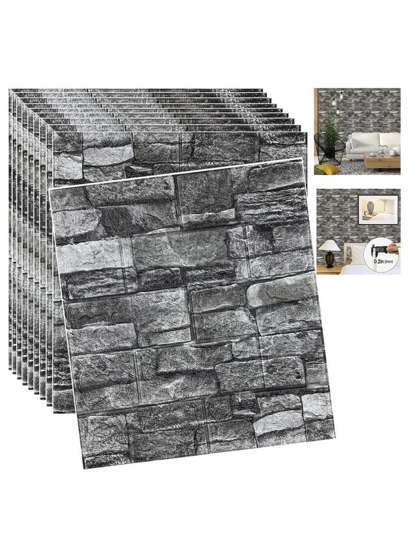 Bukela 20PCS 3D Wall Panels Peel and Stick 3D Brick Wallpaper Peel and Stick Faux Stone Wall Panel Foam Brick Self-Adhesive Wallpaper 35 x 38.5CM - Image 1
