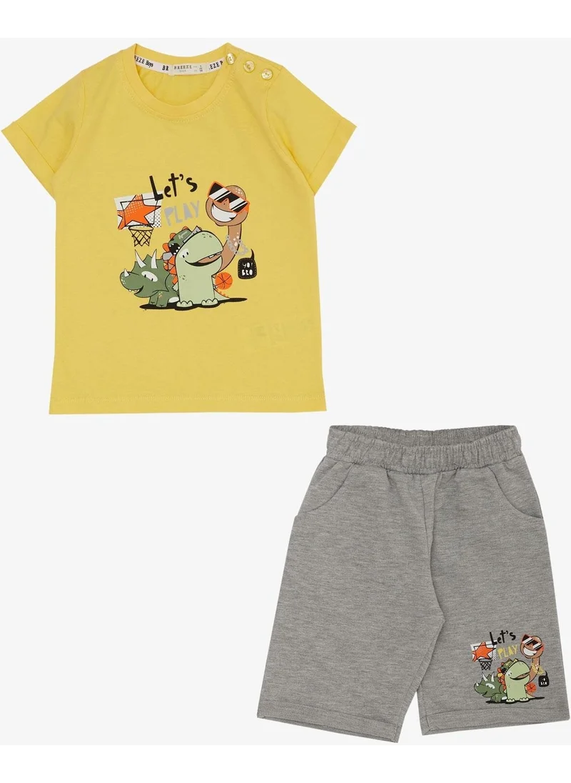 بريز Boy Shorts Set Play Time Happy Animals Printed 1-4 Years, Yellow