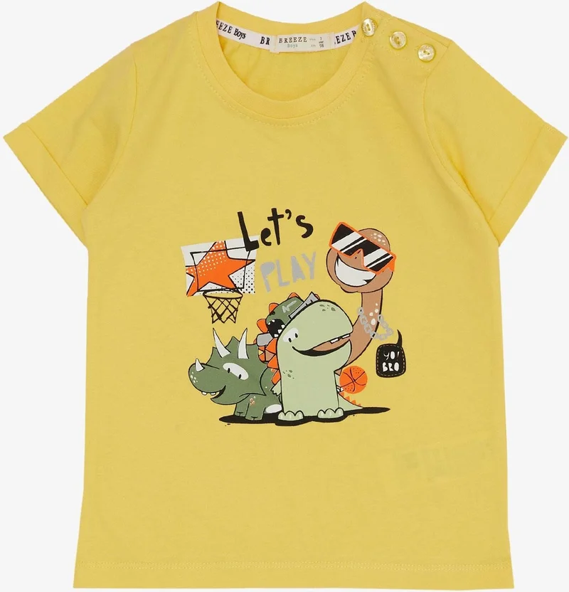 بريز Boy Shorts Set Play Time Happy Animals Printed 1-4 Years, Yellow