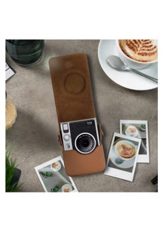 Y&D Protective Case for Fujifilm Mini EVO Digital Hybrid Instant Film Camera PU Leather Bag with Strap (Brown)  - Image 5