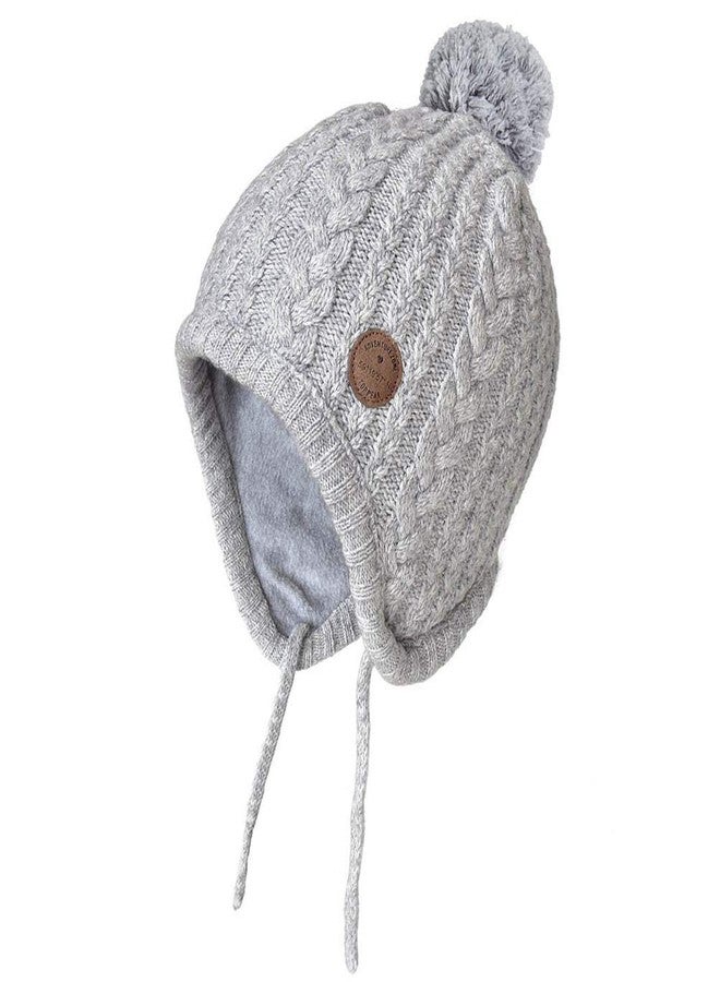 SOMALER Toddler Baby Boys Girls Winter Hat Kids Ear Flap Warm Fleece Lined Knit Beanie Fur Pom Hat - Image 1