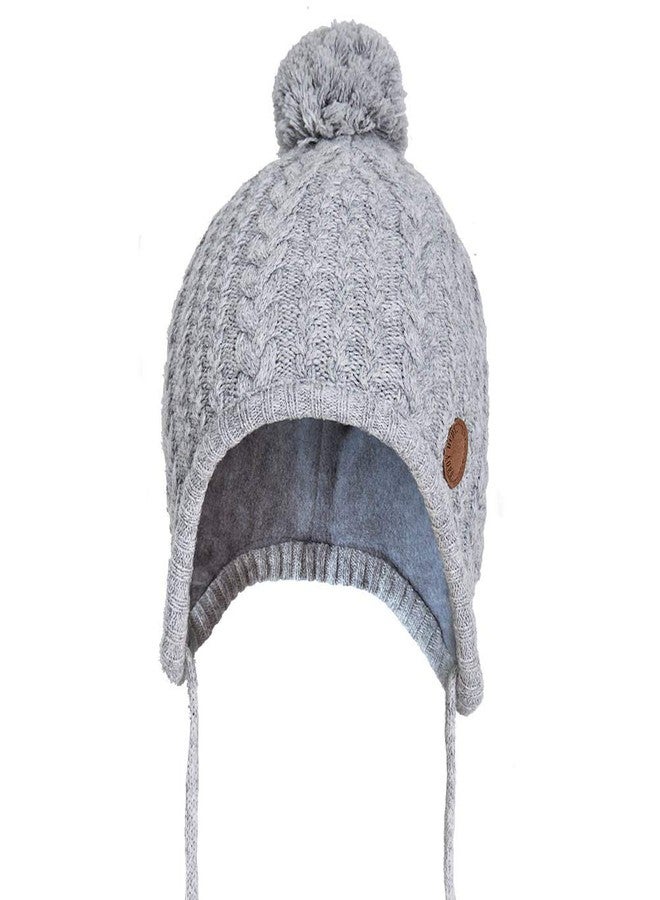 SOMALER Toddler Baby Boys Girls Winter Hat Kids Ear Flap Warm Fleece Lined Knit Beanie Fur Pom Hat - Image 3